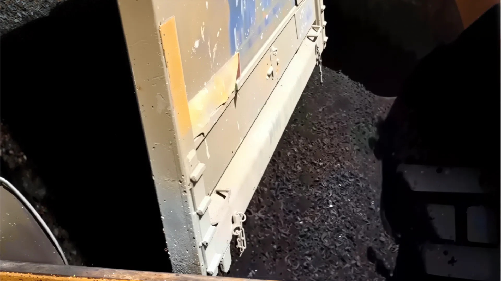 Close-up of a compacted asphalt binder layer